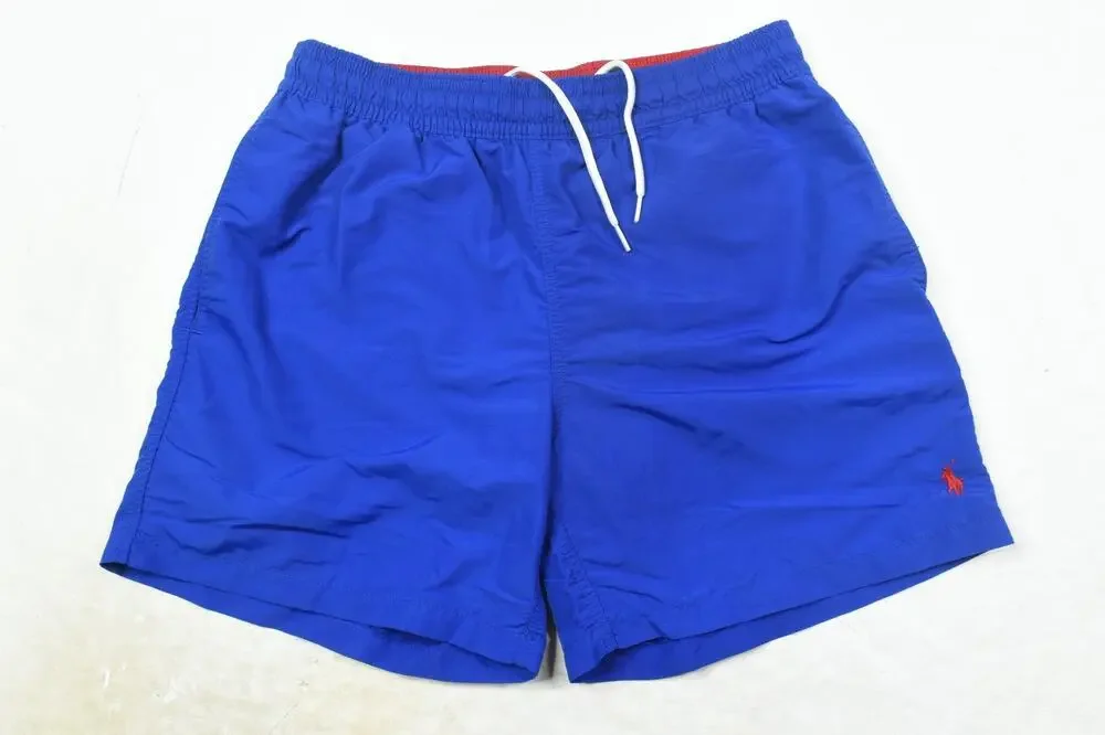 Polo Ralph Lauren Swim Trunks Shorts Mens Medium Blue Drawstring Mesh Lined
